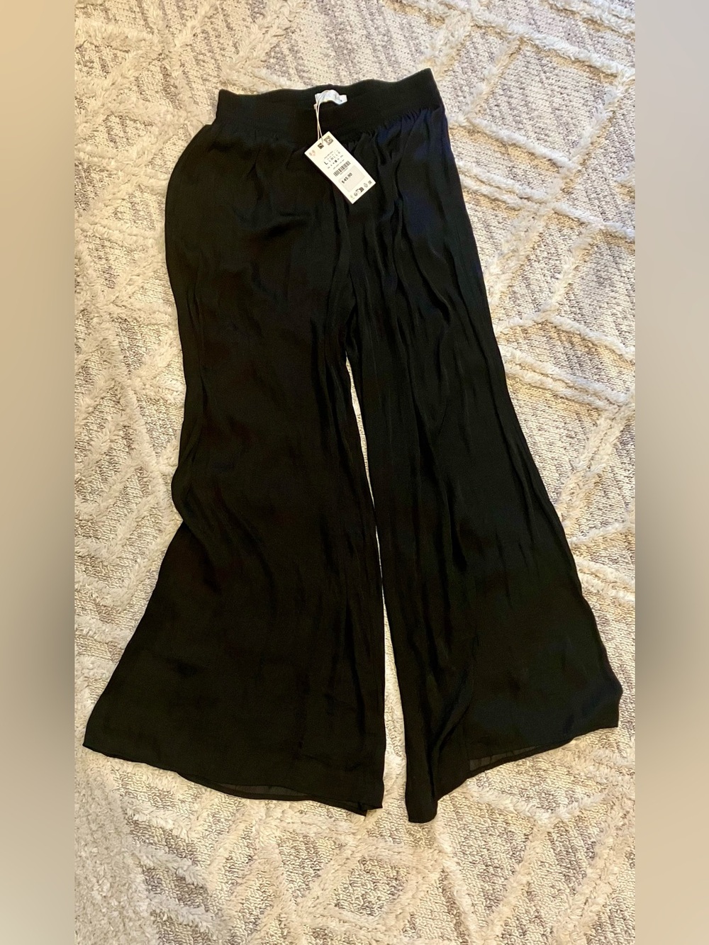 Zara Black Wide-Leg Palazzo Pants
